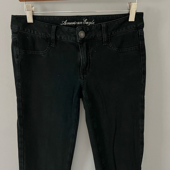 American Eagle Black Super Stretch Jeggings 6 Regular - Picture 2 of 11